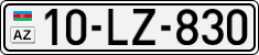 License plate of Azerbaijan, Cars