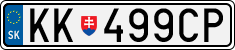 License plate of Slovakia, Cars