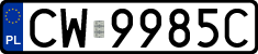 License plates of Poland, Regular car plates