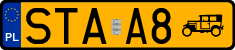 License plates of Poland, Oldtimers