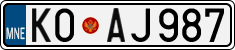 License plate of Montenegro, Cars