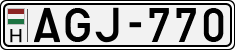 license plates of Hungary, Cars (1990)