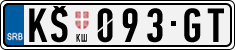 License plate of Serbia, Cars