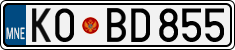 License plate of Montenegro, Cars