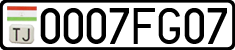 License plate of Tajikistan, Private owners (2009)