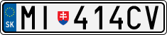 License plate of Slovakia, Cars