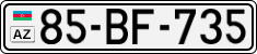License plate of Azerbaijan, Cars