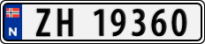 License plate of Norway, Cars