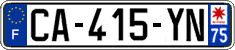 French license plate, SIV (ordinary)