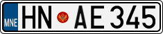 License plate of Montenegro, Cars