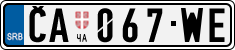 License plate of Serbia, Cars