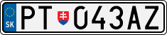 License plate of Slovakia, Cars