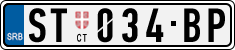 License plate of Serbia, Cars