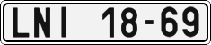 License plate of the Czech Republic, Cars (1960)