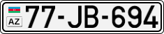 License plate of Azerbaijan, Cars