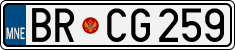 License plate of Montenegro, Cars