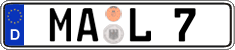 German license plate, Regular plates