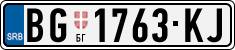 License plate of Serbia, Cars