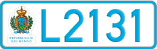 License plate of San Marino, Cars (A1234)
