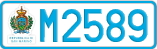 License plate of San Marino, Cars (A1234)