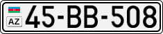 License plate of Azerbaijan, Cars
