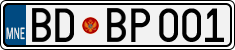 License plate of Montenegro, Cars