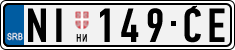 License plate of Serbia, Cars