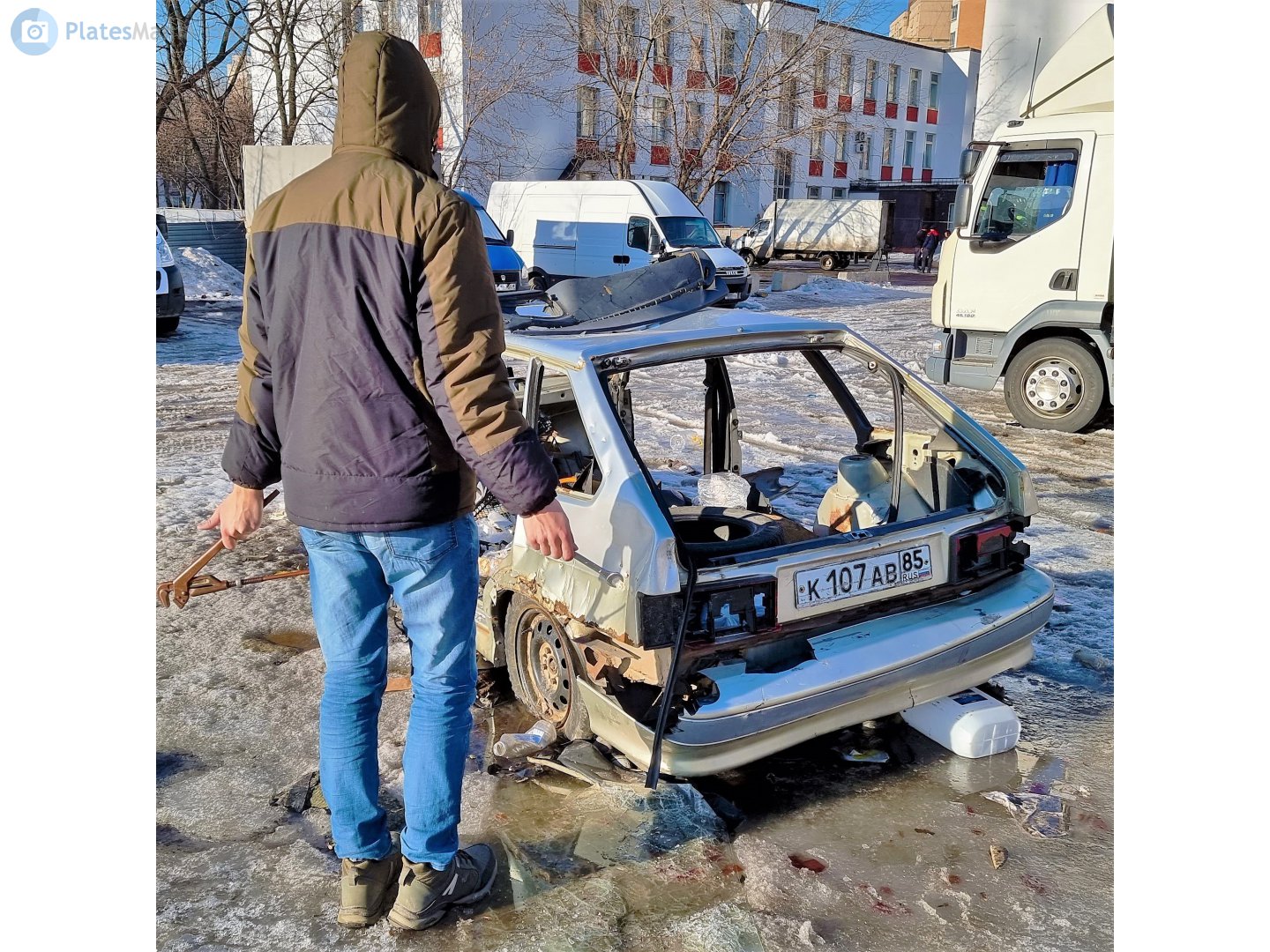 к 107 ав 85, License plate without vehicle 