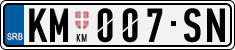 License plate of Serbia, Cars