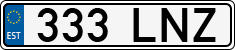 License plate of Estonia, Regular car plates