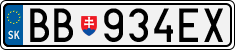 License plate of Slovakia, Cars