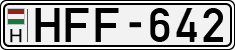 license plates of Hungary, Cars (1990)