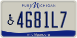 Michigan, Vehicles for disabled persons (1234A5)