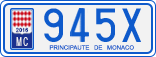 License plate of Monaco, Cars