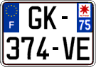 French license plate, SIV (ordinary)