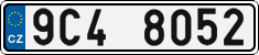 License plate of the Czech Republic, Cars (2001)