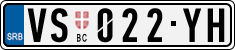 License plate of Serbia, Cars
