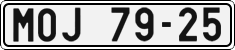 License plate of the Czech Republic, Cars (1960)