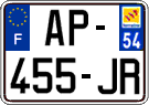 French license plate, SIV (ordinary)