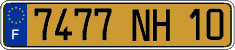 French license plate, FNI