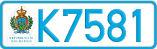 License plate of San Marino, Cars (A1234)