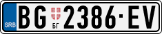 License plate of Serbia, Cars