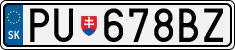 License plate of Slovakia, Cars