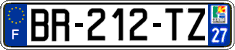French license plate, SIV (ordinary)