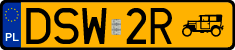 License plates of Poland, Oldtimers