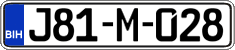License plate of Bosnia and Herzegovina, Regular plates