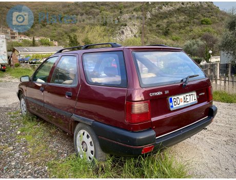BD AE771, Citroёn ZX (Budva) License plate of Montenegro