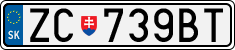 License plate of Slovakia, Cars