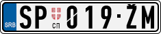 License plate of Serbia, Cars