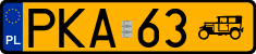 License plates of Poland, Oldtimers